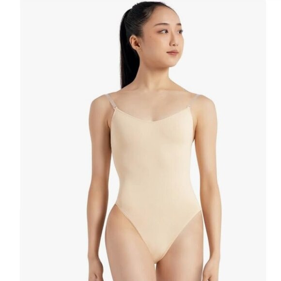 Capezio womens Camisole Leotard With Clear Transition Straps, Small - Picture 1 of 9